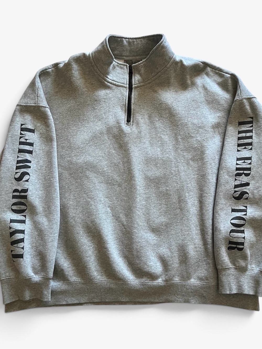 Taylor Swift The Eras Gray Quarter Zip Pullover Sweatshirt 2XL Authentic